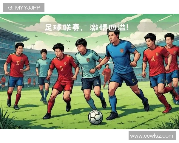 踢足球的卡通人物们在绿茵场上展开激烈对决的欢乐时光